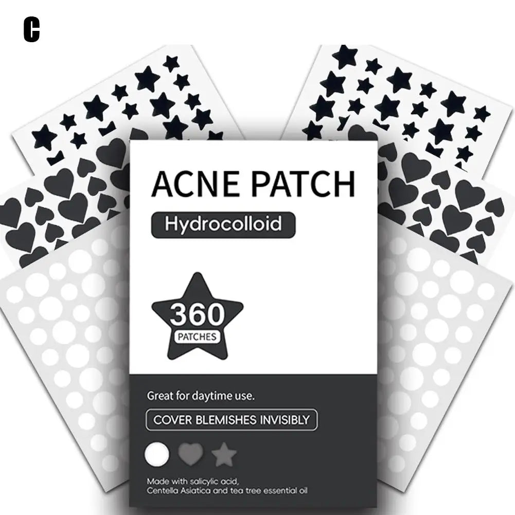 360Pcs Colorful Invisible Pimple Removal Anti-Acne Hydrocolloid Patches Spots Marks Concealer Beauty Makeup Tool Repair Sticker 