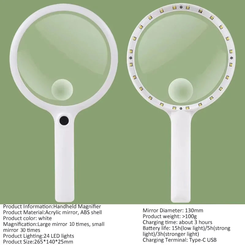 Rechargeable Illuminated Hand Magnifier