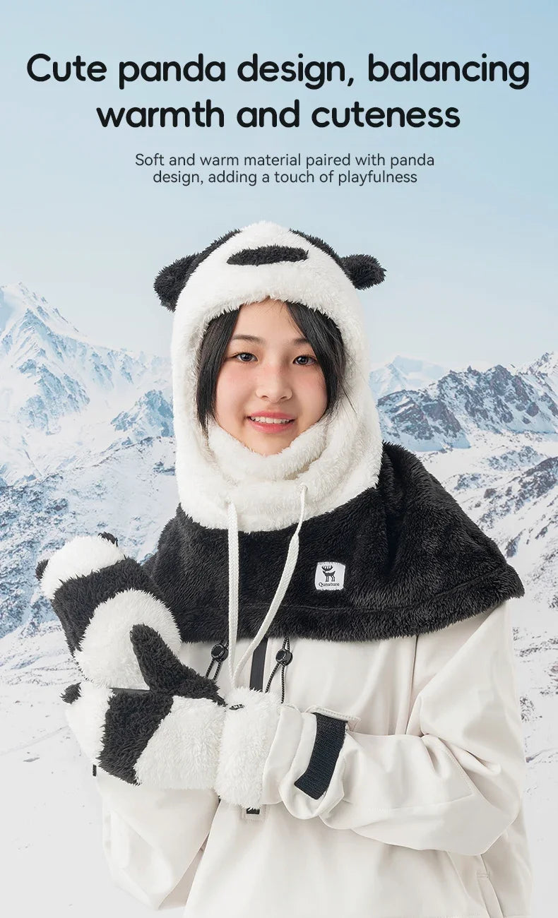 Panda Ski Gloves for Kids & Parents – Warm Winter Grip Gloves
