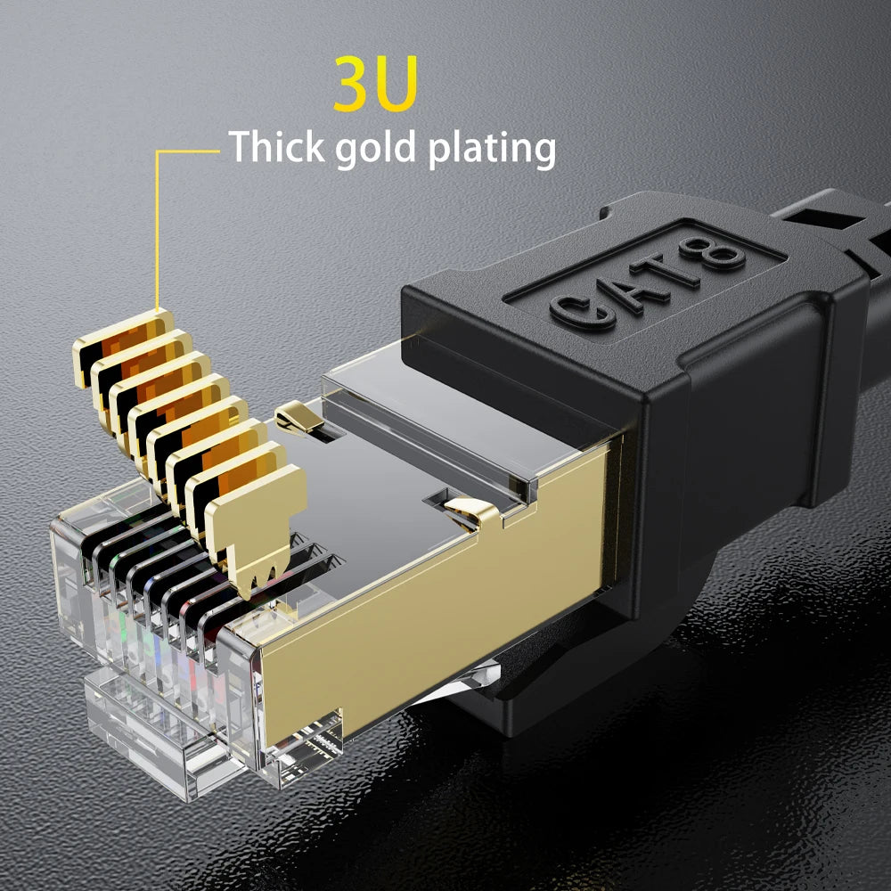 Flat Cat8 RJ45 Ethernet Cable - Length Options