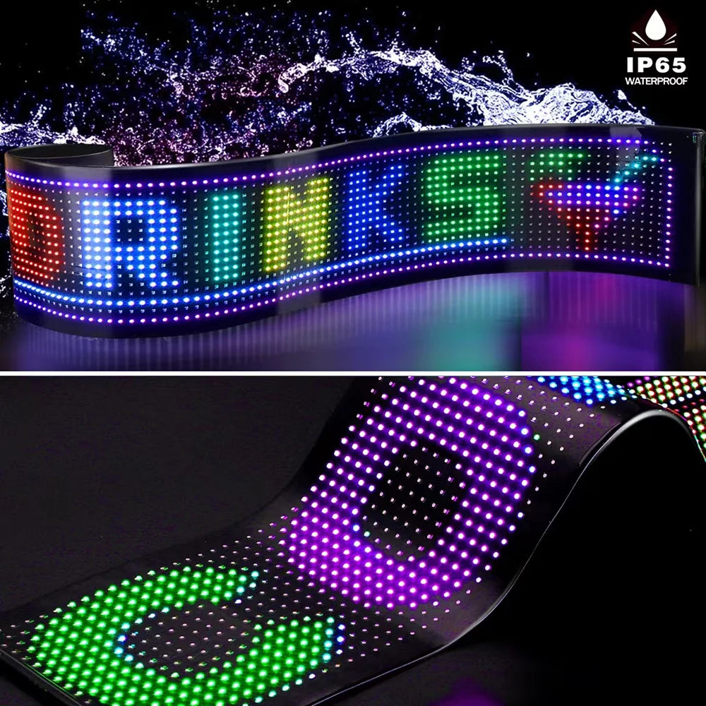 Painel de matriz RGB LED programável flexível