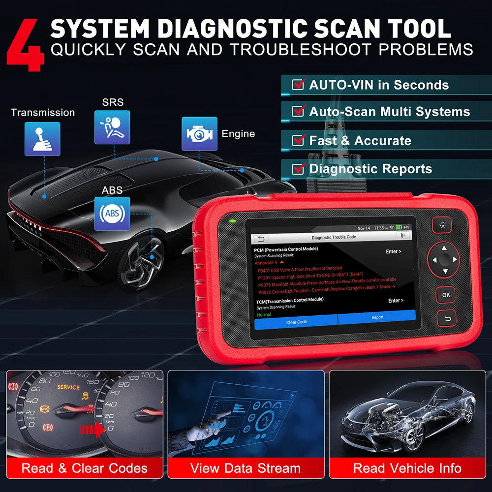 LAUNCH CRP123I V3.0 OBD2 Scanner with 4 System Diagnostics