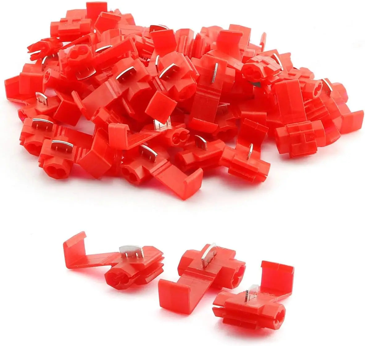 50pcs Wire Cable Connectors Scotch Lock Electric Quick Splice Terminals Crimp Non Destructive Without Breaking Line AWG 22-18 