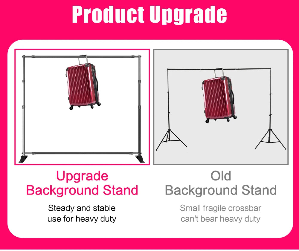 Adjustable Backdrop Stand 8x8FT / 10x8FT for Events & Photography