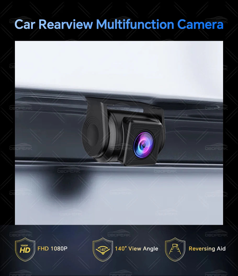 FHD 1920x1080P Car Rear View Camera Waterproof 2.5MM Jack Back Reverse Camera Parking Assistance for DVR Dashcam T30 K50