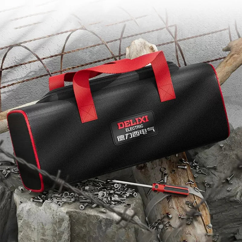 DELIXI ELECTRIC Tool Bag Oxford Cloth Portable Storage Bag, Professional Electrician and Carpenter Repair, Home Storage, HandBag 