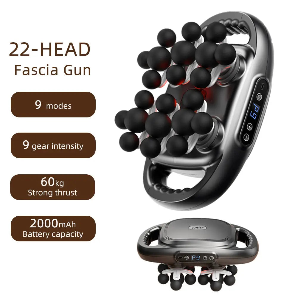 22-Head Fascia Gun High-Frequency Vibration Body Massage Gun Back and Waist Massager Neck Shoulder Massager Muscle masajeador 
