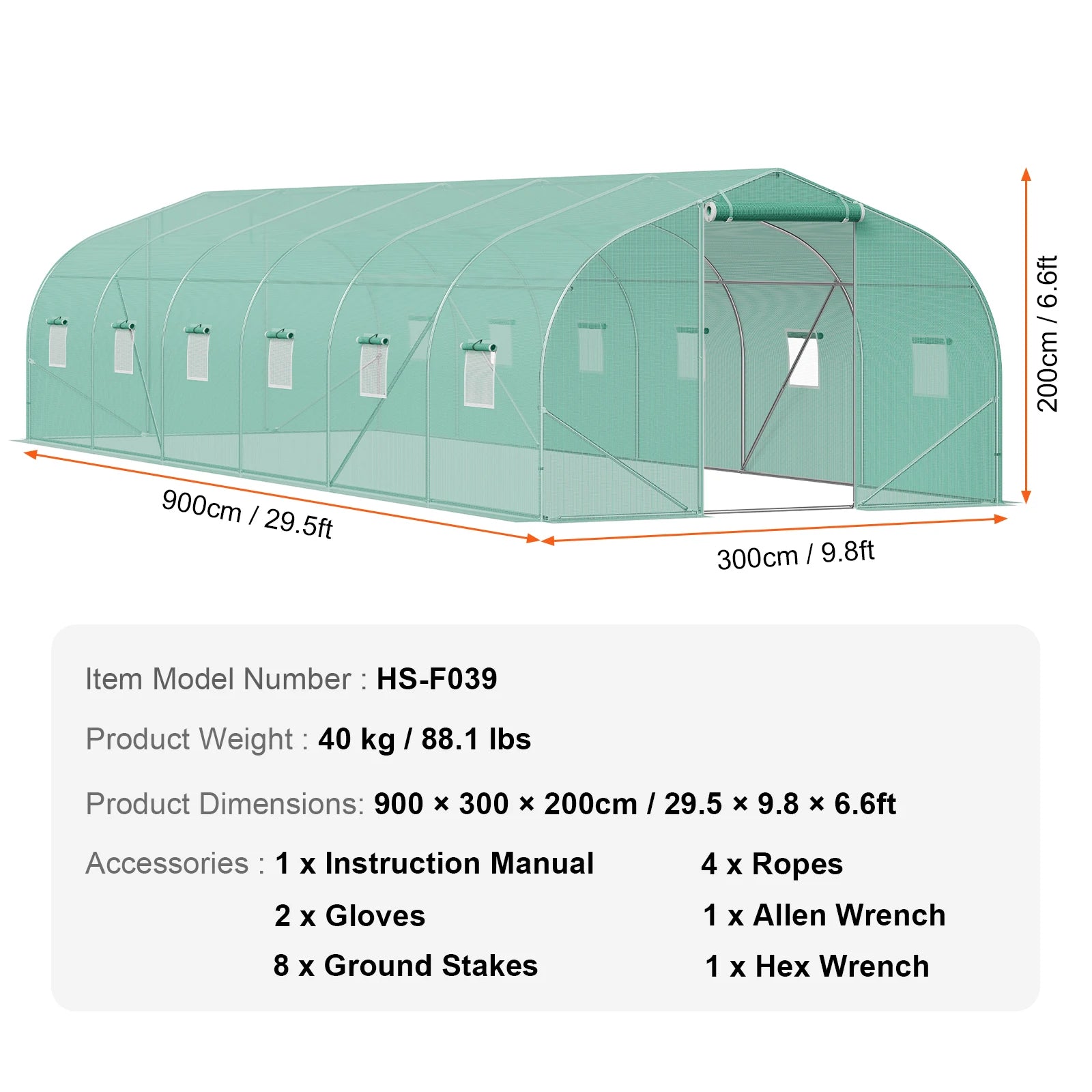 SucceBuy gångin tunnel växthus hoop house växthus tunnel växthus växthus med galvaniserad stålram svängd dörr för utomhusbruk