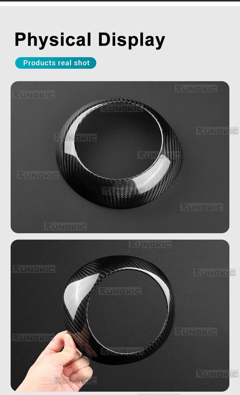 Carbon Fiber Steering Wheel Bottom Sticker for Fiat 500 Abarth