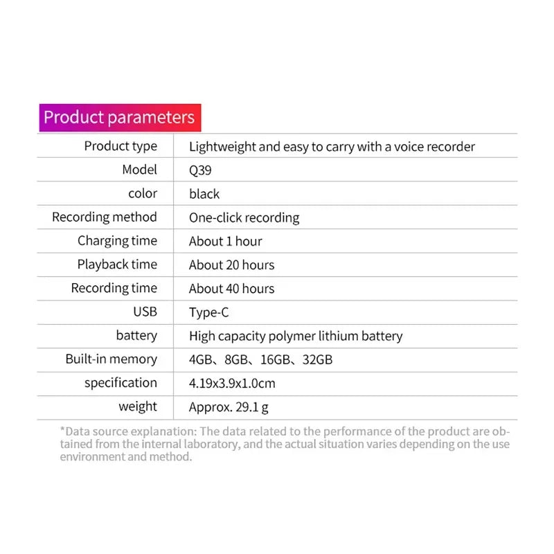 4GB-64GB Mini Keychain Voice Actiaved Recorder Portable HD Noise Reduction Microphone Digital Audio Sound Recording MP3 Player 