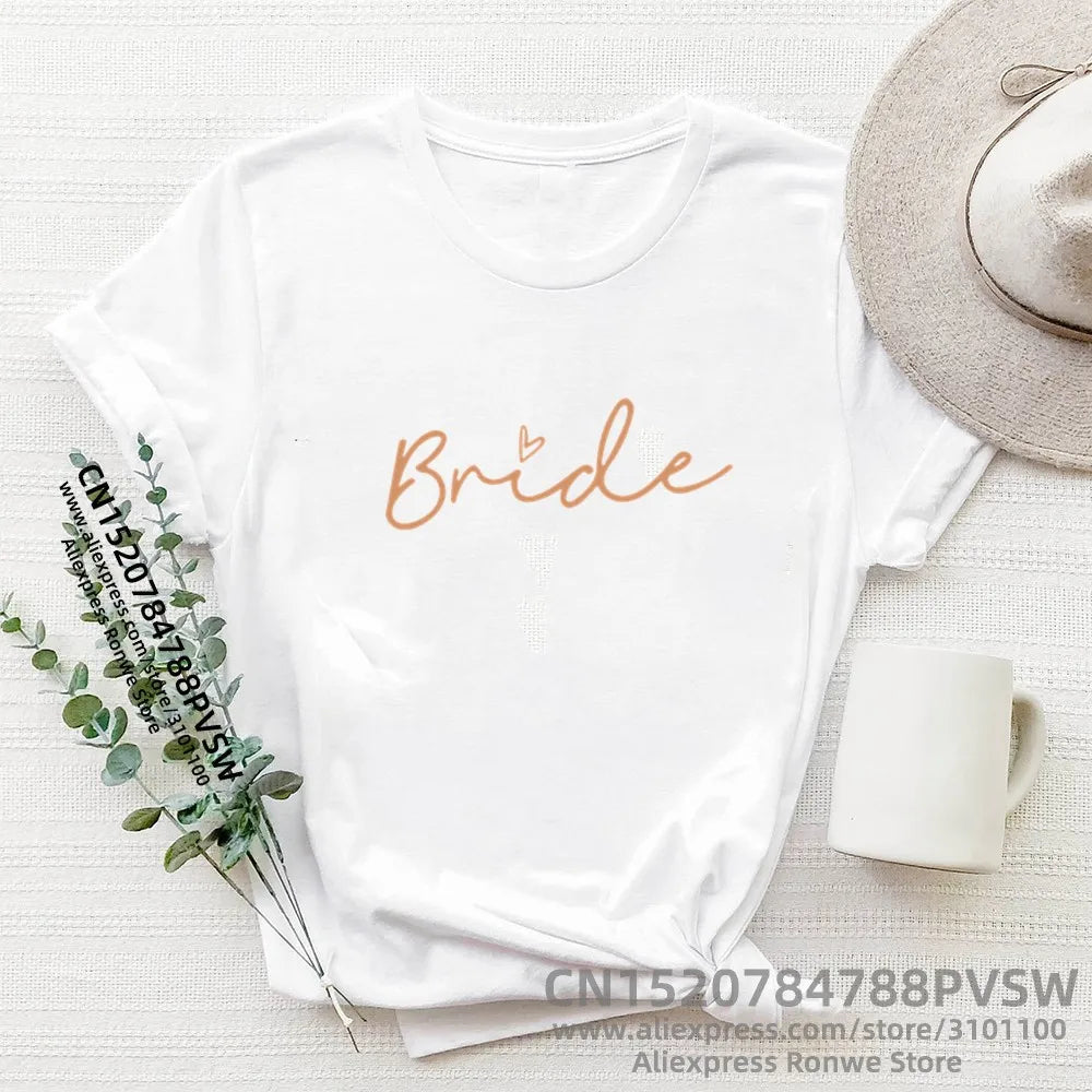 Women Team BrideT shirt Girl Bride To Be Squad Evjf Bachelorette Hen Party Bridesmaid Wedding Tops Tee