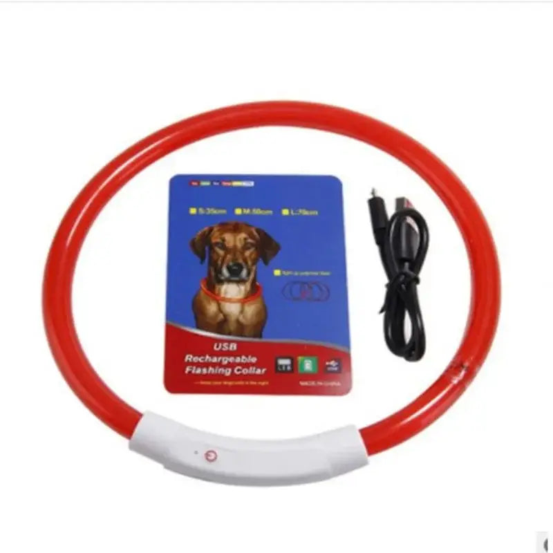 Collar de mascota con LED recargable por USB