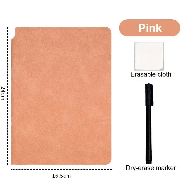 Reusable A5 Whiteboard Notebook Set with Pen and Wipe Cloth