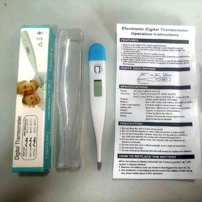 Digital Water Thermometer Accurate Oral and Armpit Temperature Reading Fever Alert Termometer Baby Bath Thermometers 