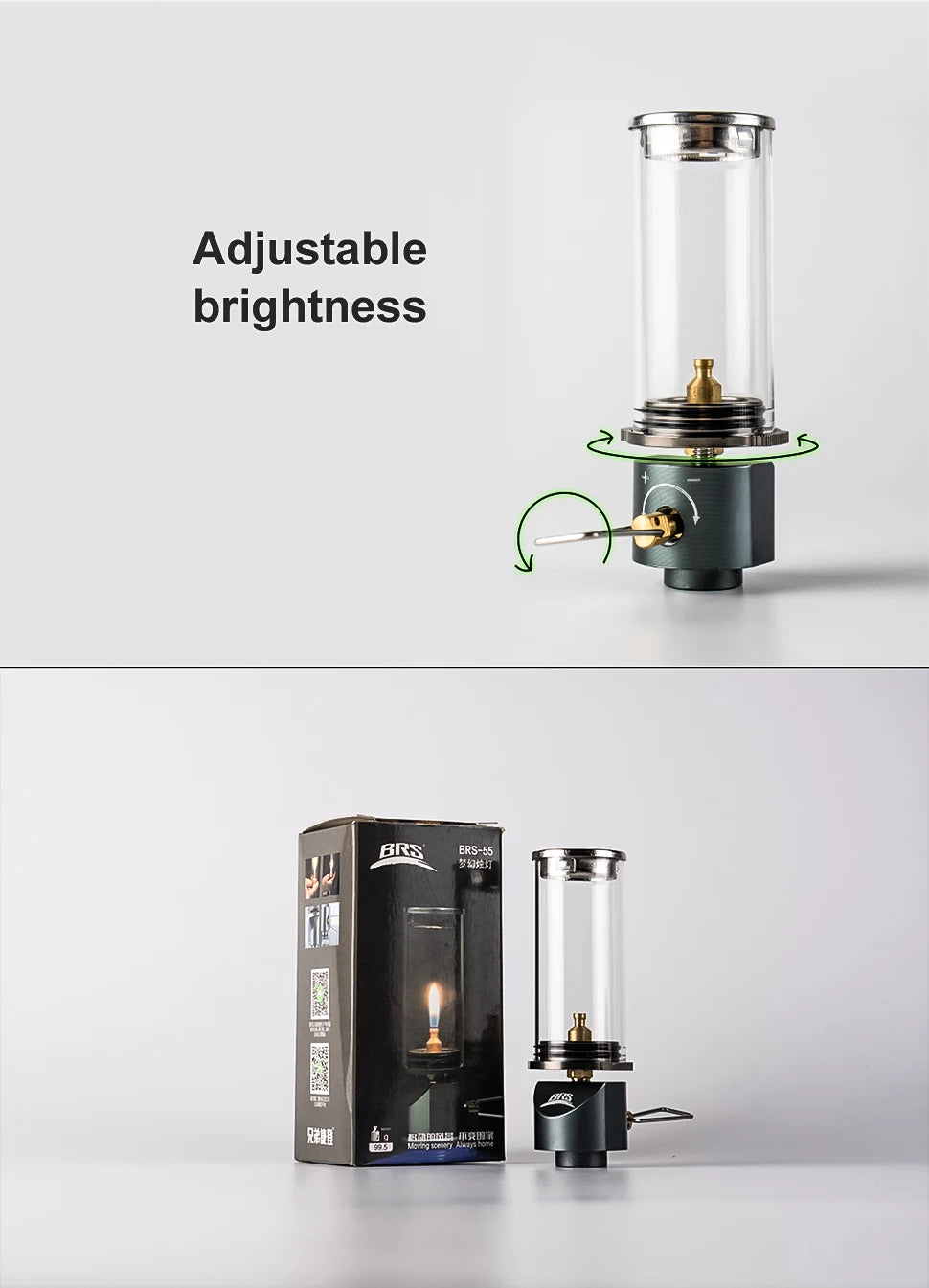 BRS-55 Windproof Gas Camping Lantern, 100g Mini Tent Light