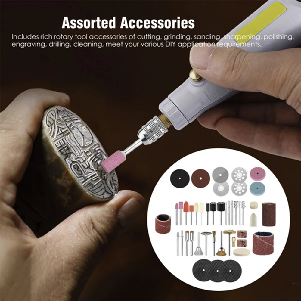 Rotary Tool Accessory Set for Power Drills, Compatible with Dremel, Includes Grinding, Polishing, Mini Saw Blades, and