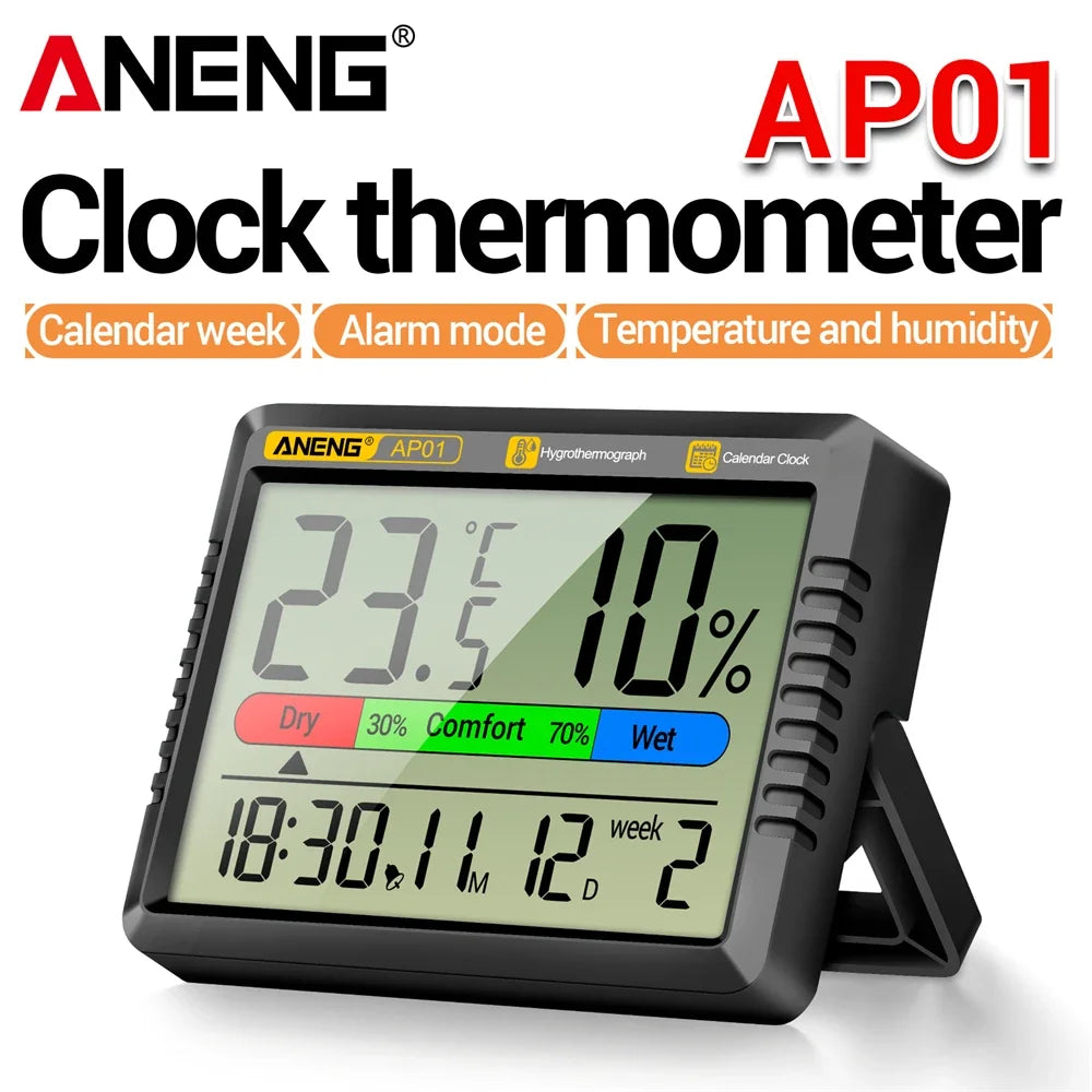 ANENG AP01 Thermo-Hygrometer and Alarm Clock