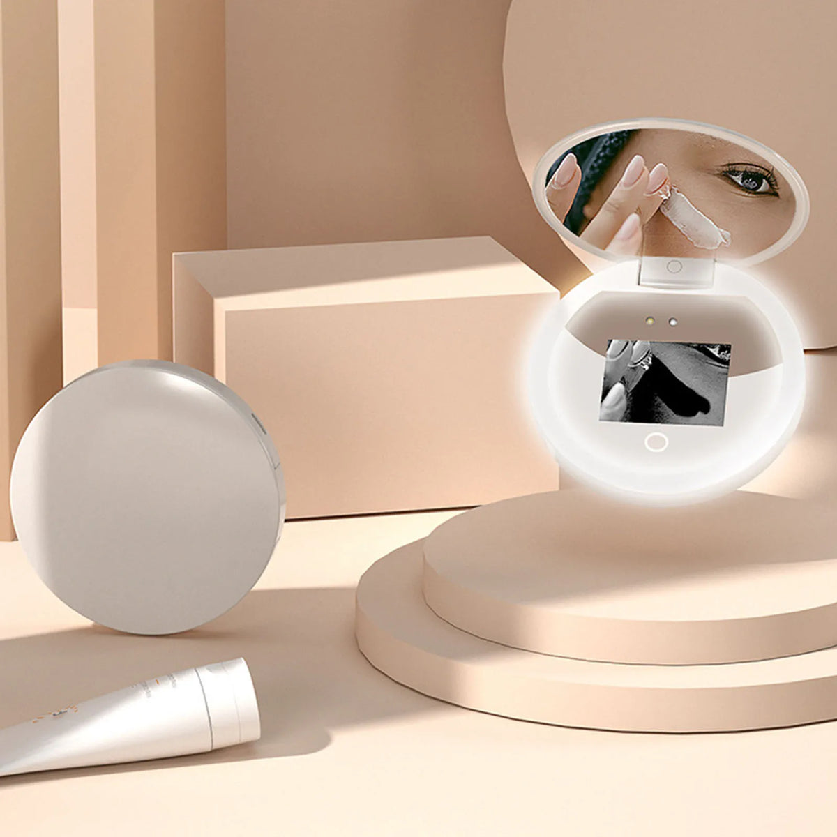 Illuminated UV Camera Makeup Mirror