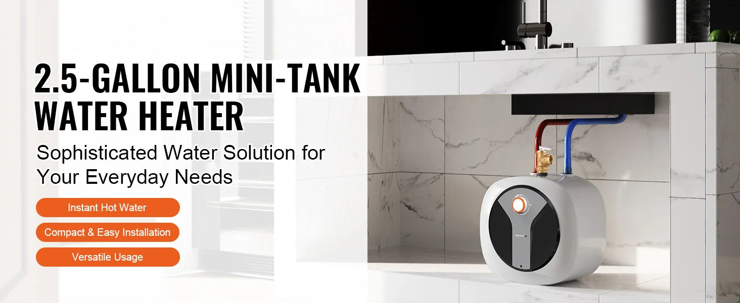 Mini Tank Electric Water Heater 10L Fast Heating for Kitchen Bathroom