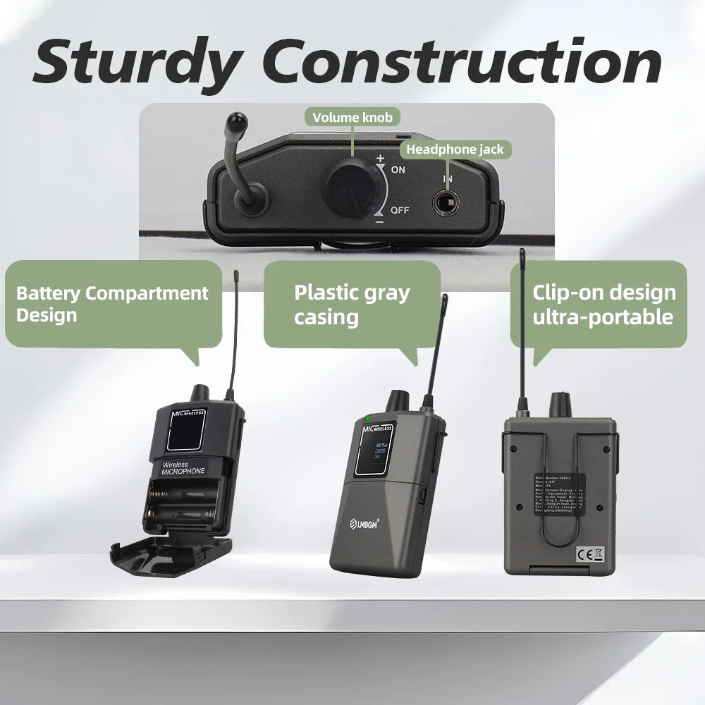 Wireless Headset Microphone Kit with USB-C Charging Receiver