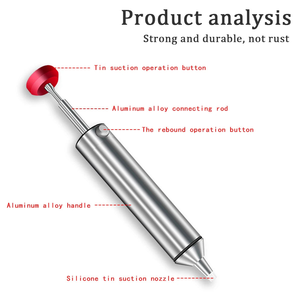 Aluminium Desoldering Pump with Spring Plunger