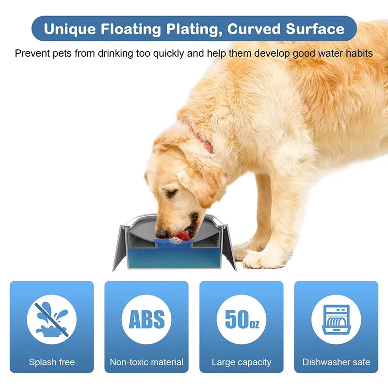 Pet Water Bowl Anti Spill Automatic Dog Bowl Vehicle Carried Floating Bowl Slow Wate 