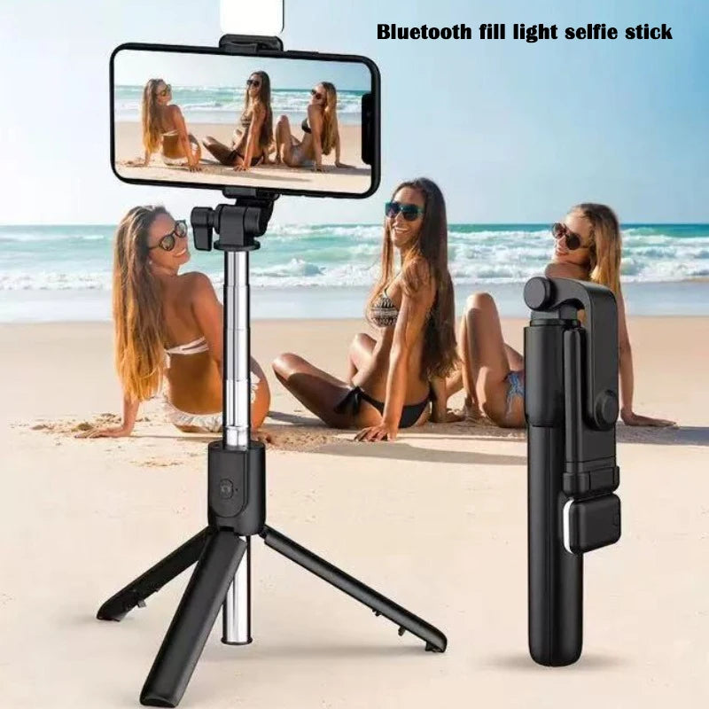 Wireless Bluetooth Selfie Stick Tripod Stand with Fill Light Remote Shutter Tripod For iPhone Samsung Xiaomi Live Phone Holder 