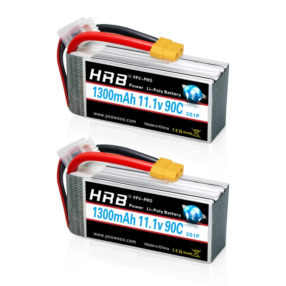 HRB 3S LiPo Battery 11.1V 1300mAh with XT60 Connector