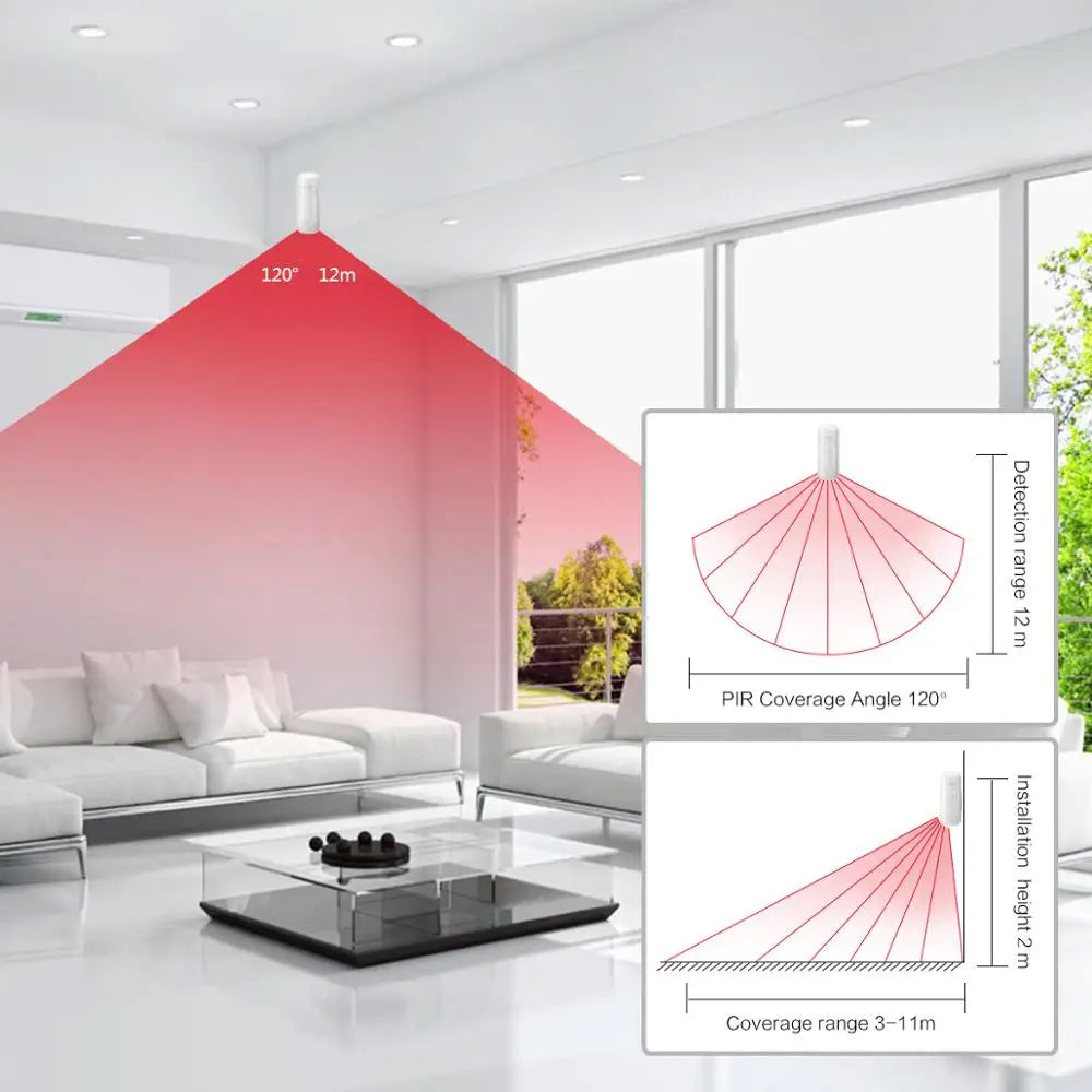 433MHZ PIR Sensor Home Alarm Motion Alarm Security System Wireless Connecting to The Alarm Host Battery Operated 