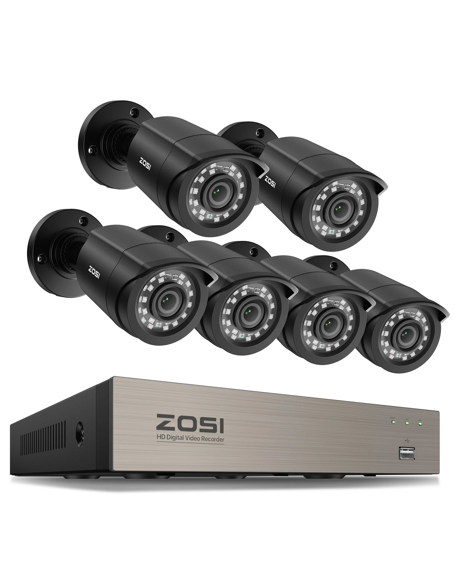 8CH 1080P Wired Security Camera System with DVR