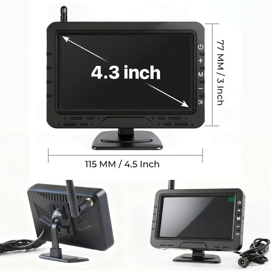 Wireless 1080P Backup Camera with 4.3" Monitor for Cars & RVs