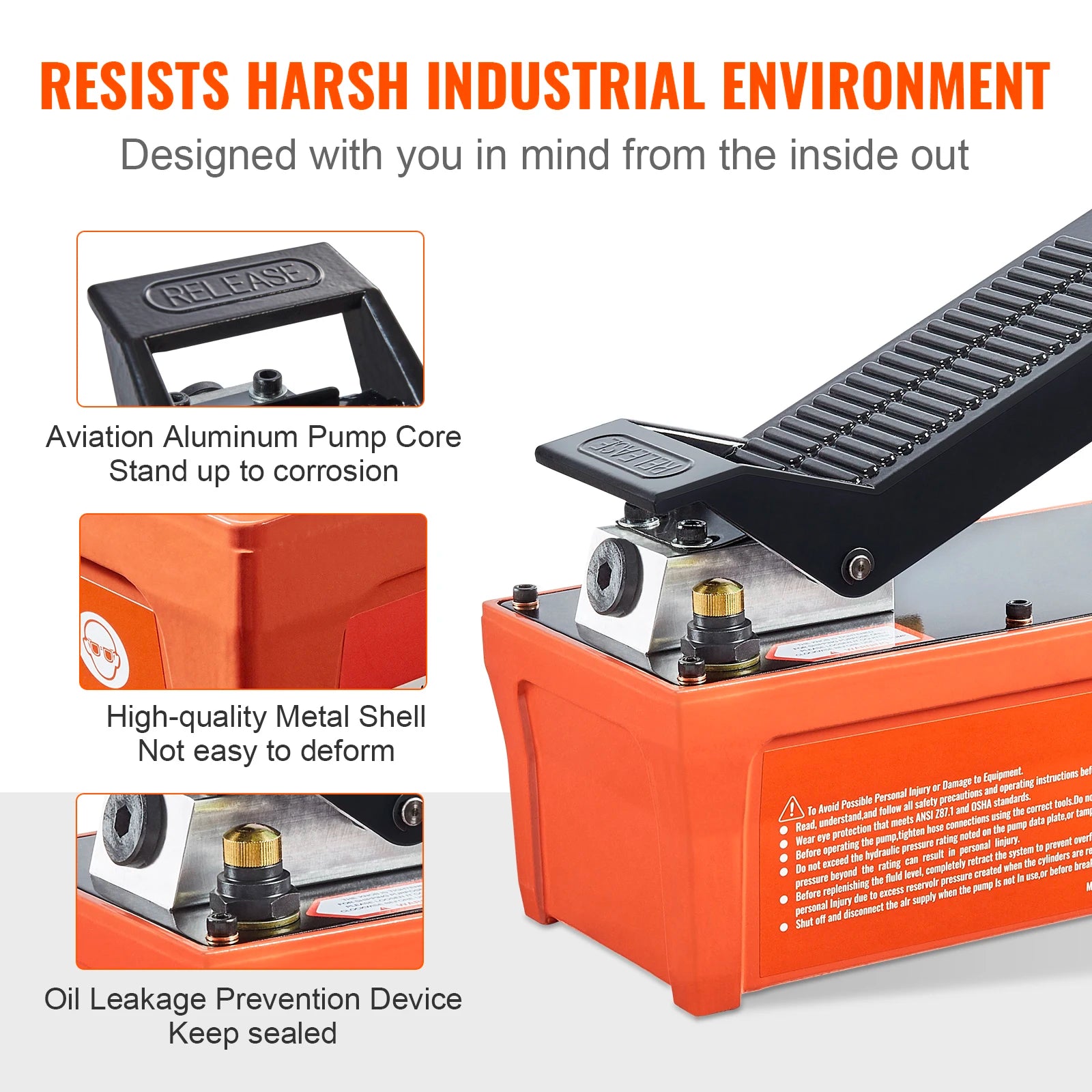 Air Hydraulic Pump 10,000 PSI Foot Pedal 1.6L Reservoir