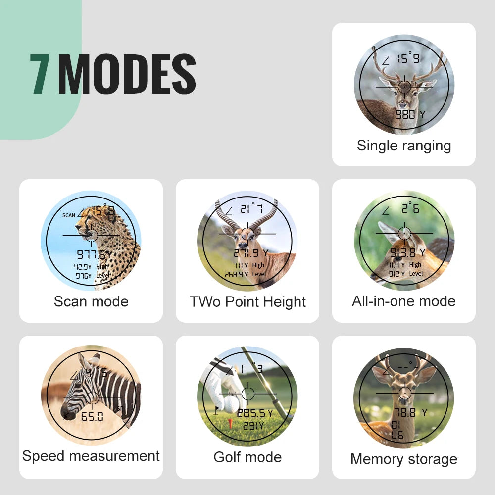 NOHAWK Golf Laser Rangefinder USB Rechargeable with Slope Compensation For Golfer Range Finder Hunting Monocular 