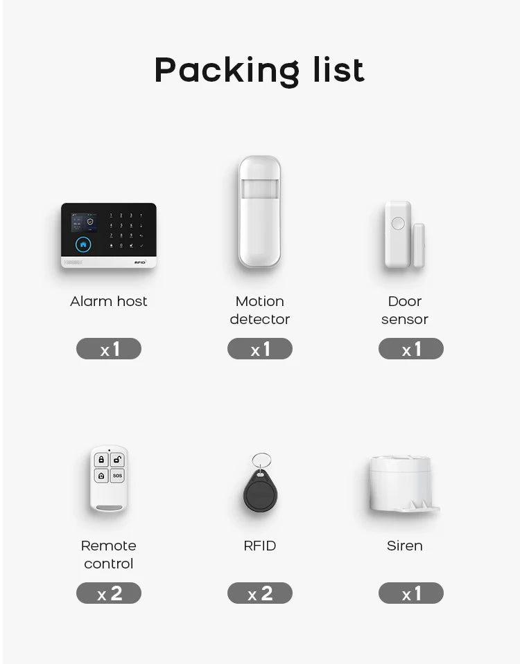 PGST 103 2.4 inch Screen 4G 2G WIFI GSM Home Bulgar Security System for Home 433MHz APP Control RFID Card with PIR Motion 