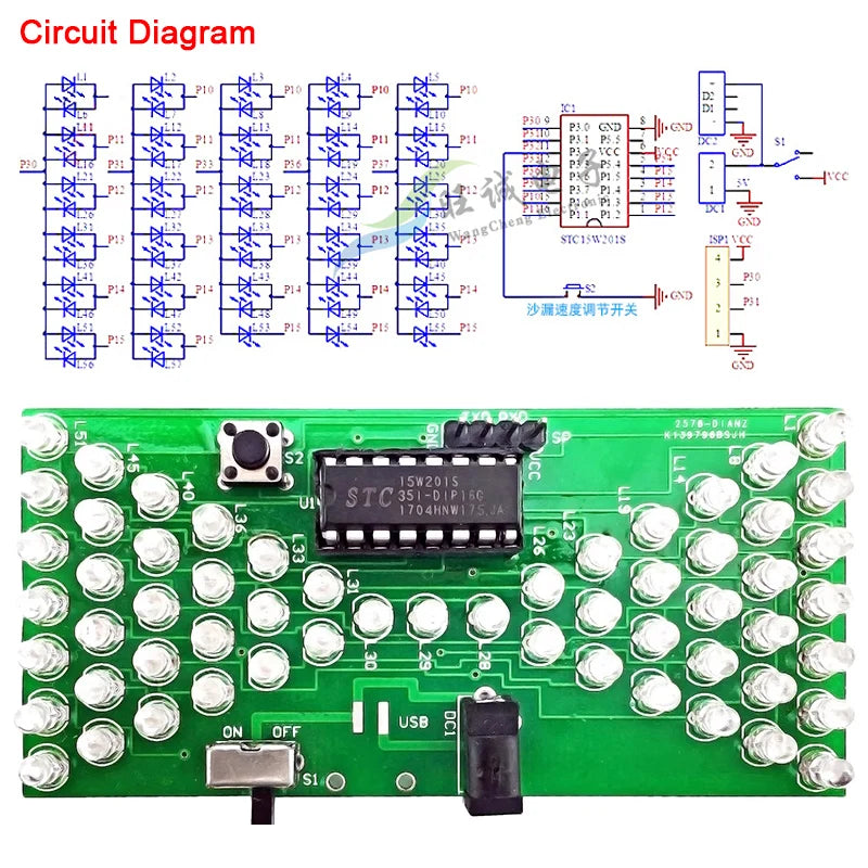 Electronic LED Hourglass DIY Kit