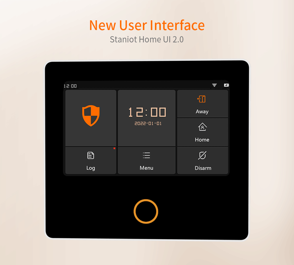 Staniot WiFi SecPanel 5 Wireless Home Alarm System Tuya Smart 4.3" Touch Screen Security Kit Built-in Siren APP Remote Control 