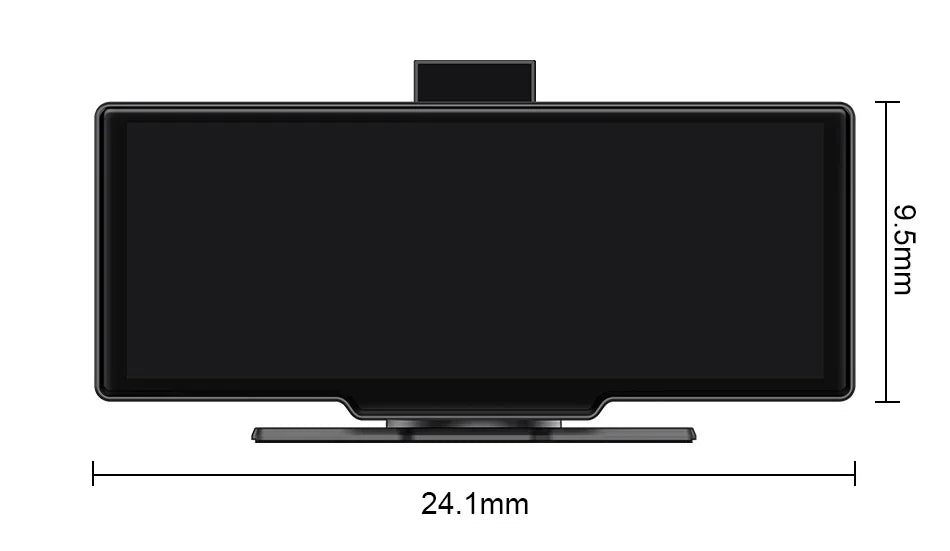 10.26 Inch Dash Cam Rearview Mirror Display with Wireless CarPlay and Android Auto, 4K Front and 1080P Rear Recording