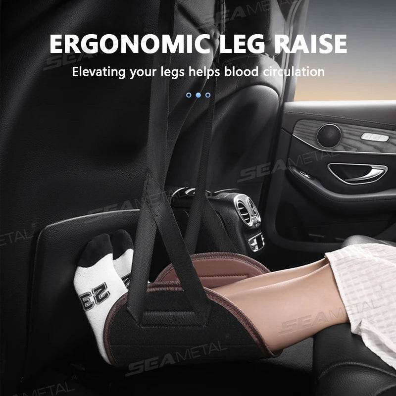 SEAMETAL Car Hanging Footrest Pad for Children Adjustable Supporter Rear Seat Passenger Foot Rest Leg Holder Relieve Soreness