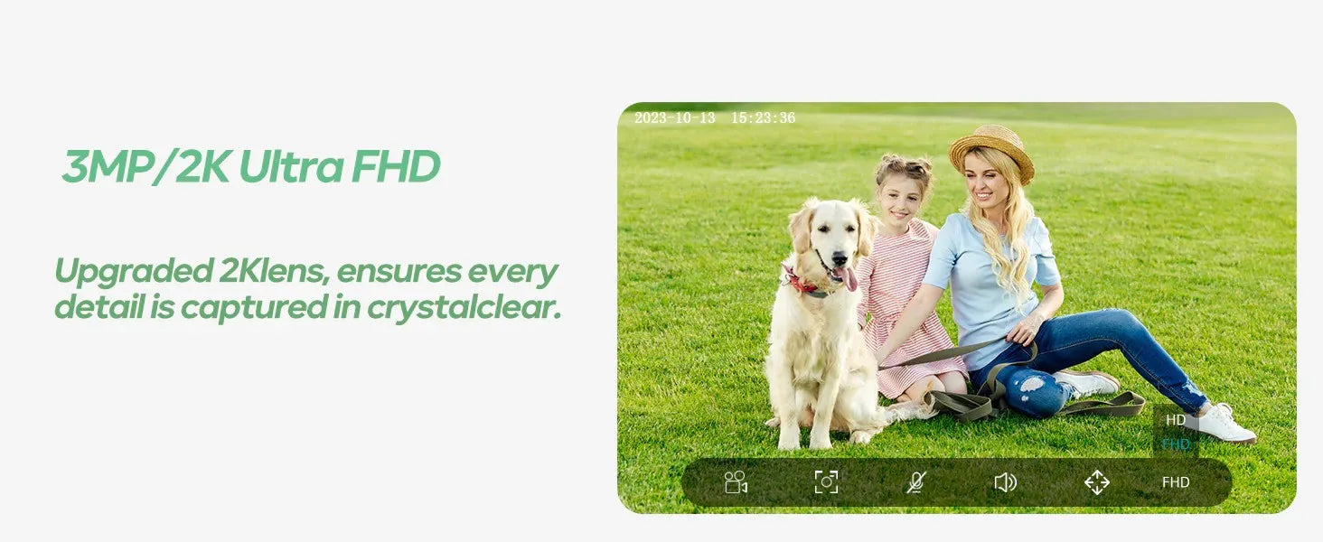 ZUMIMALL bežična sigurnosna kamera s baterijom 3MP noćni vid