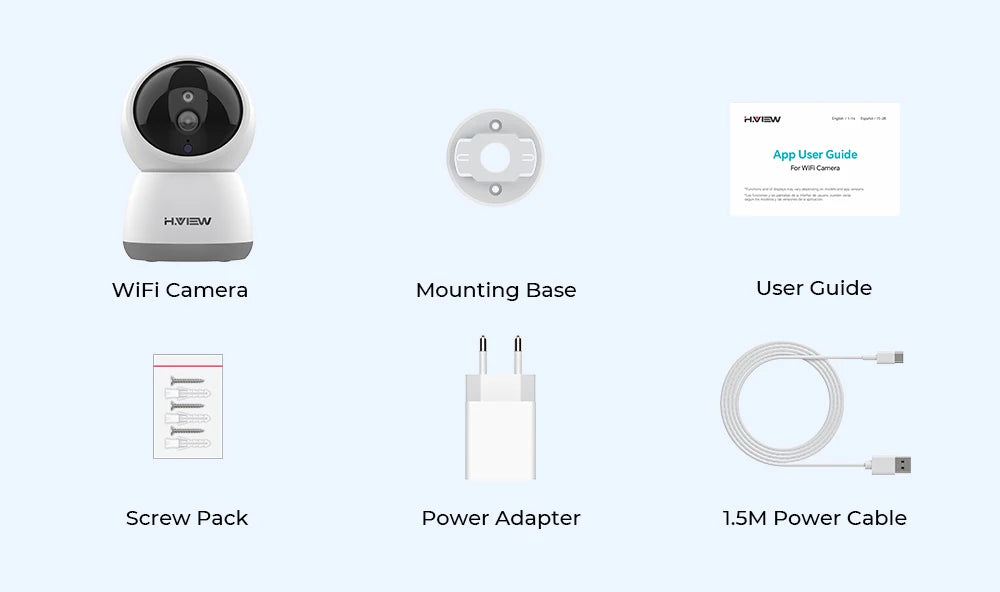 H.VIEW 3MP WiFi Indoor Security Camera with AI Detection