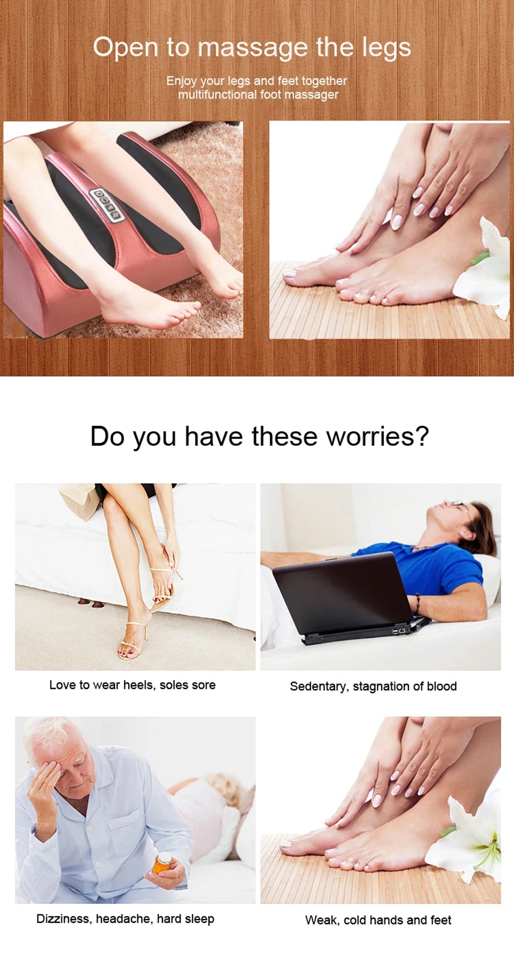 Hot Compression Electric Foot Massager Heating Therapy Shiatsu Kneading Roller Muscle Relaxation Pain Relief Foot Spa Machines 