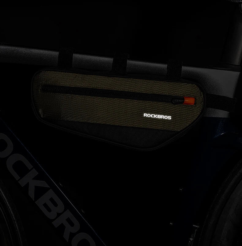 Bike Frame Tube Bag 1.7L with Reflective Design and Easy Mount