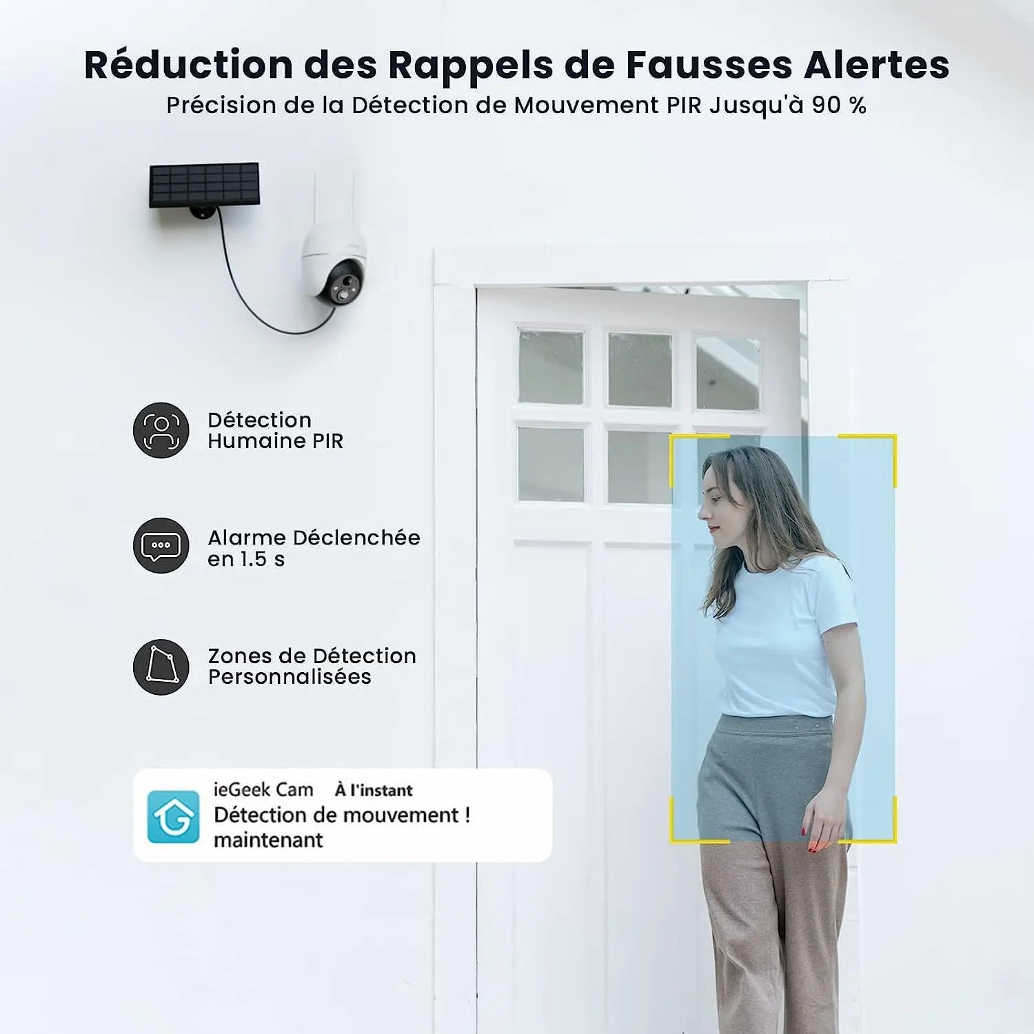 ieGeek 5MP Wireless Outdoor WiFi Surveillance Camera, Solar Camera, 360 Degree Camera, Human PIR Detection, Colour Night Vision 