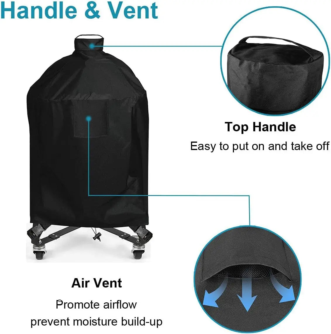Round Barbecue Grill Cover for Outdoor Grills, Two Options