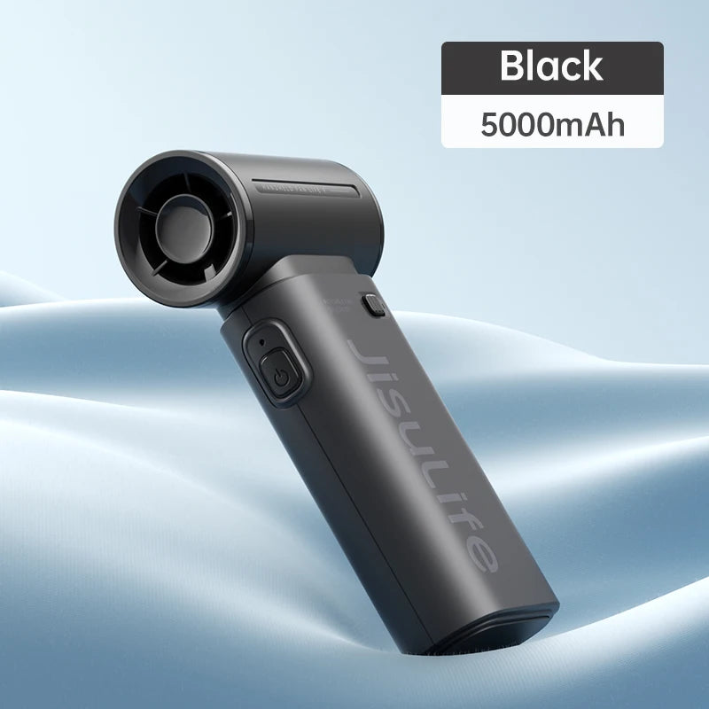 JISULIFE Handheld Turbo Fan 5 Speeds, 5000mAh Rechargeable