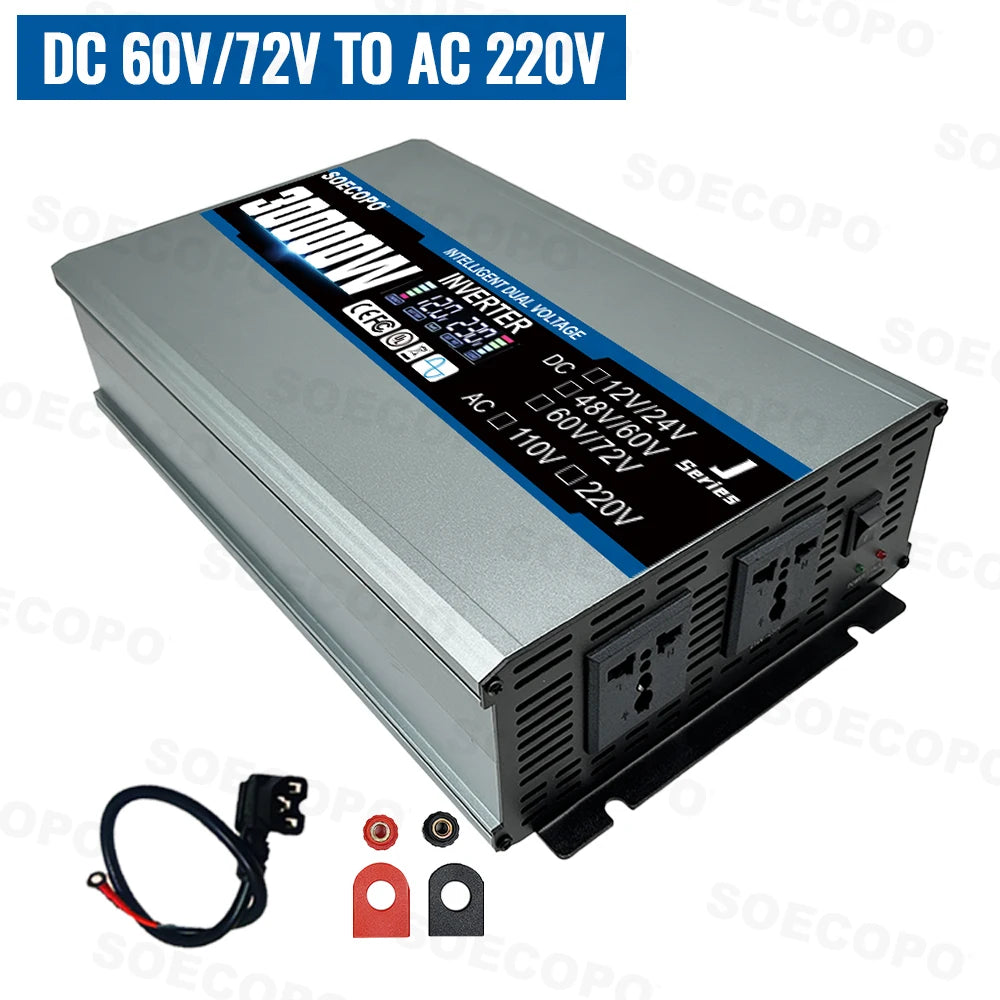 30000W Peak Solar Power Inverter 12V–72V to 110V/220V AC