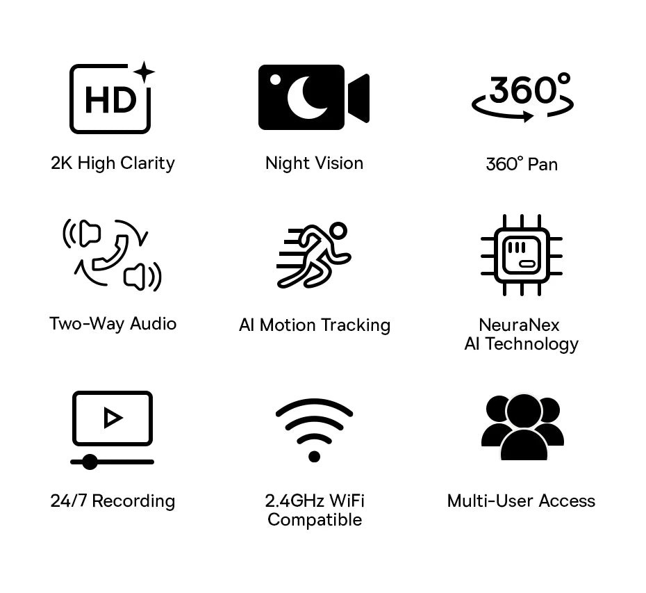Baseus 3MP 2K Pan & Tilt Home Security Camera