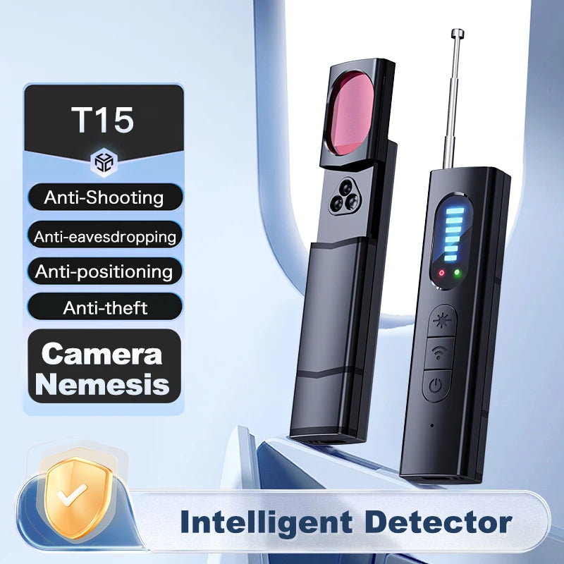 Hidden Camera Detector Anti-Spy Car GPS Tracker Listening Device Bug RF Wireless All Signal Scanner Gadget Security Protection 