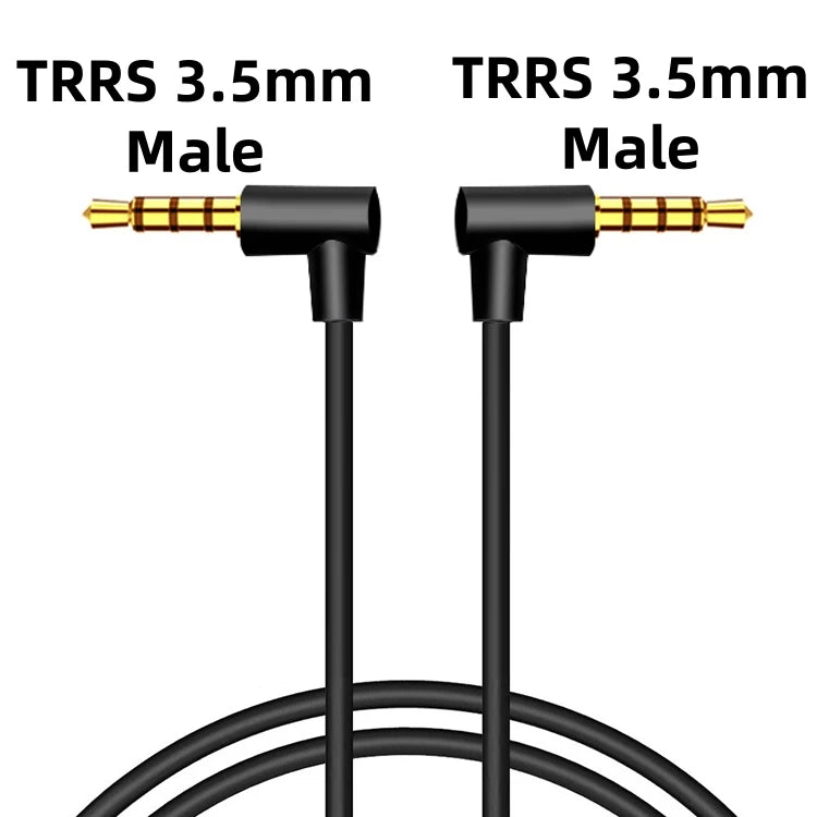 90 Degree 3.5mm TRS/TRRS Audio Cable Stereo 3.5mm to 3.5mm Right Angle AUX Cord for Headphone MP3 Smartphone Tablet Car Speakers