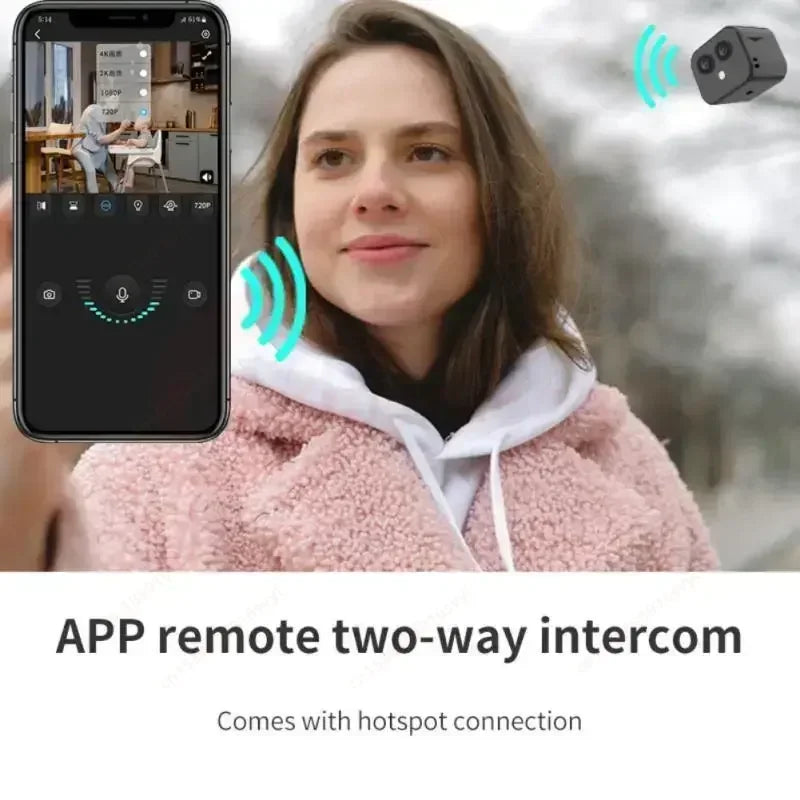 4K HD Mini WiFi Cam Smart Home Wireless Security Surveillance Dual Webcam Micro IP Camcorders Night Vision Sports Monitor Magnet